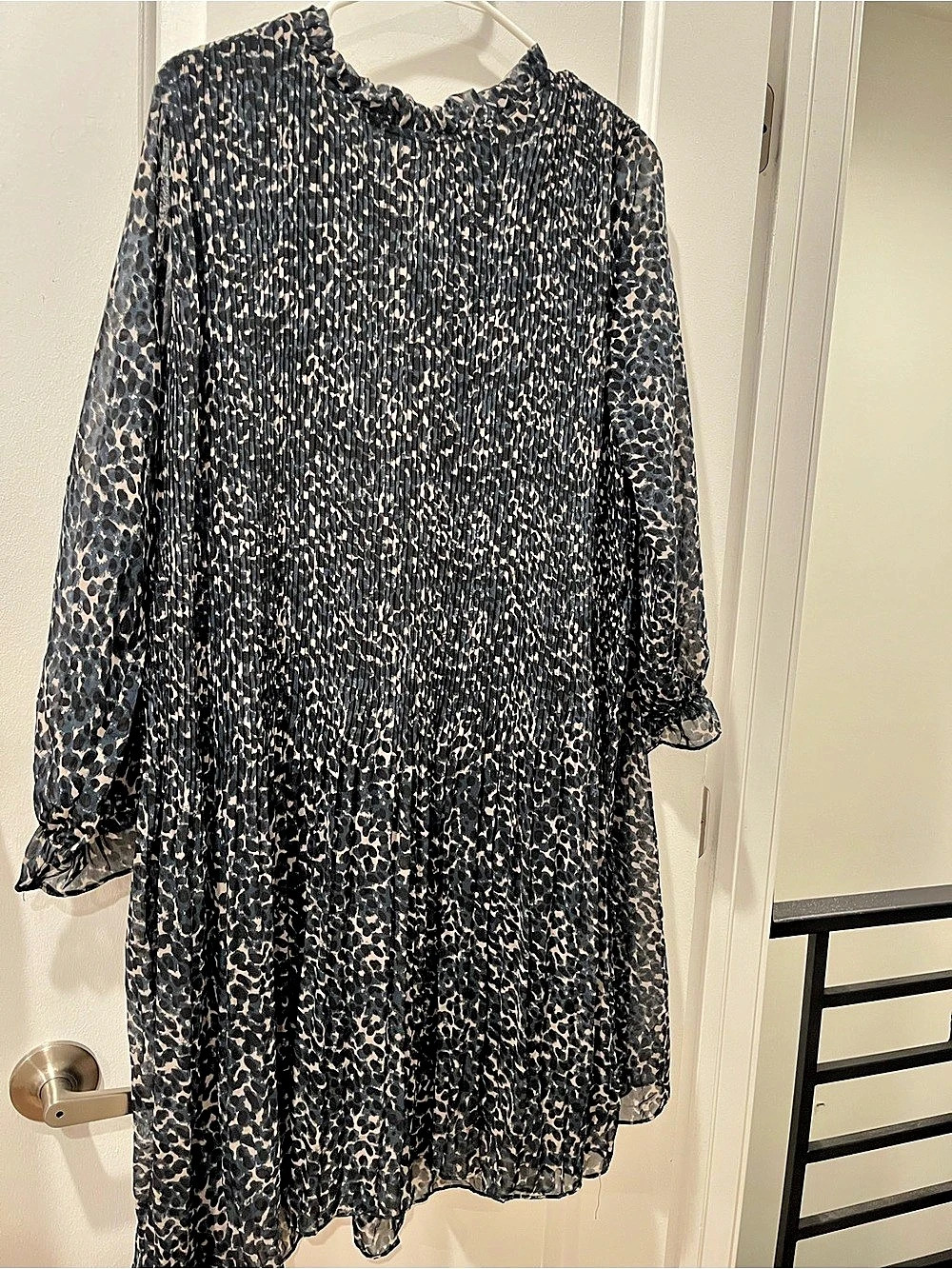 Seen Worn Animal Print Pleated Mini Dress Size 6 Like New